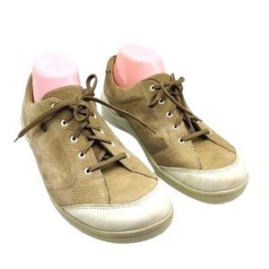 Finn Comfort Walking Shoe Womens Size 10 EU41 Cusco Stone Nubuck Leather Sneaker